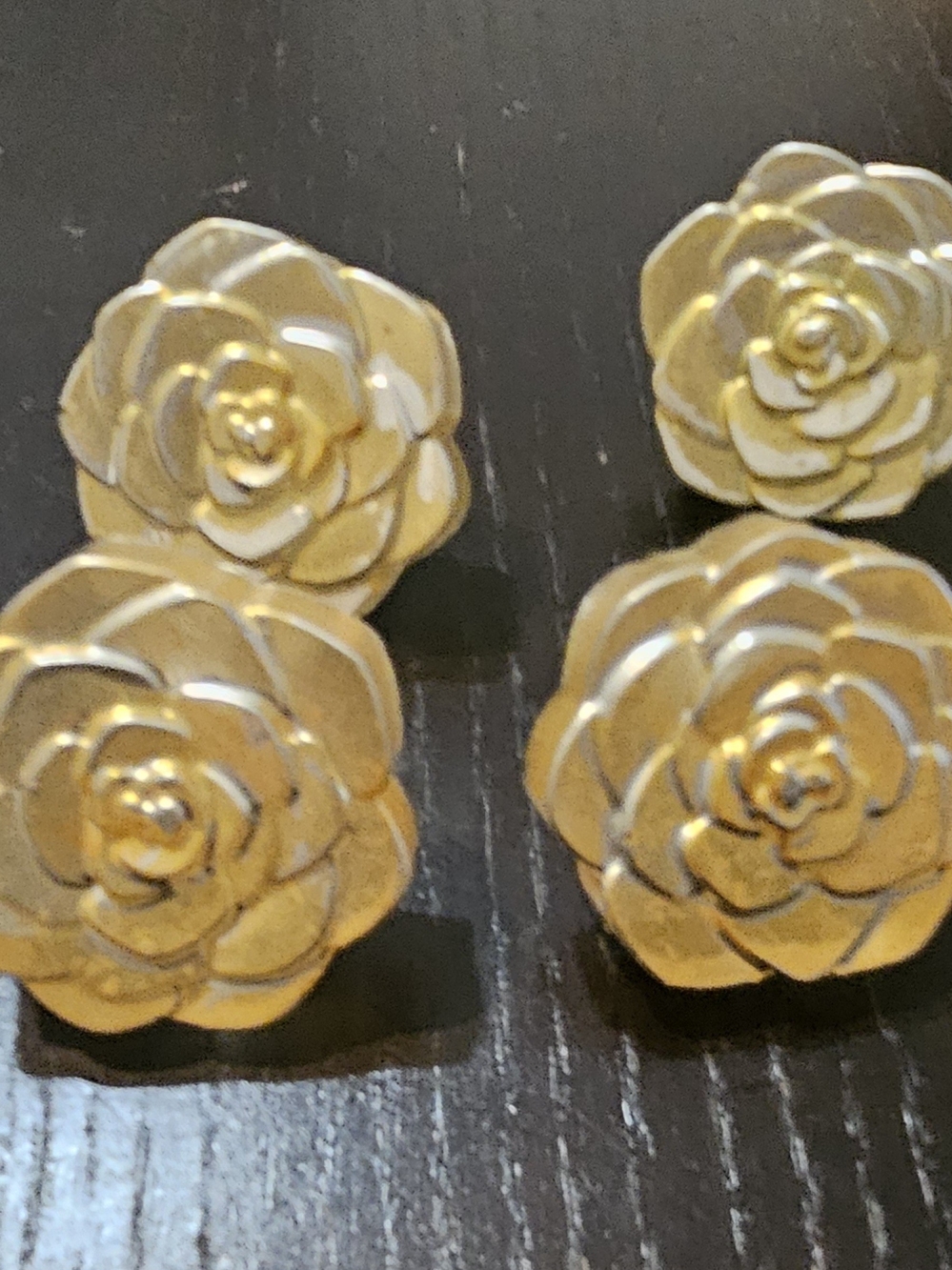 Gold Floral Rose Stud Earrings - Women Accessories